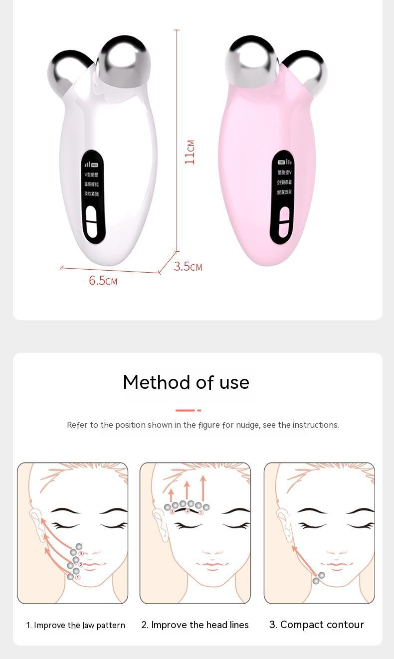 3D Roller EMS Micro Current Roller Vibration Facial Lifting Remove Fine Lines Face Slimming Device